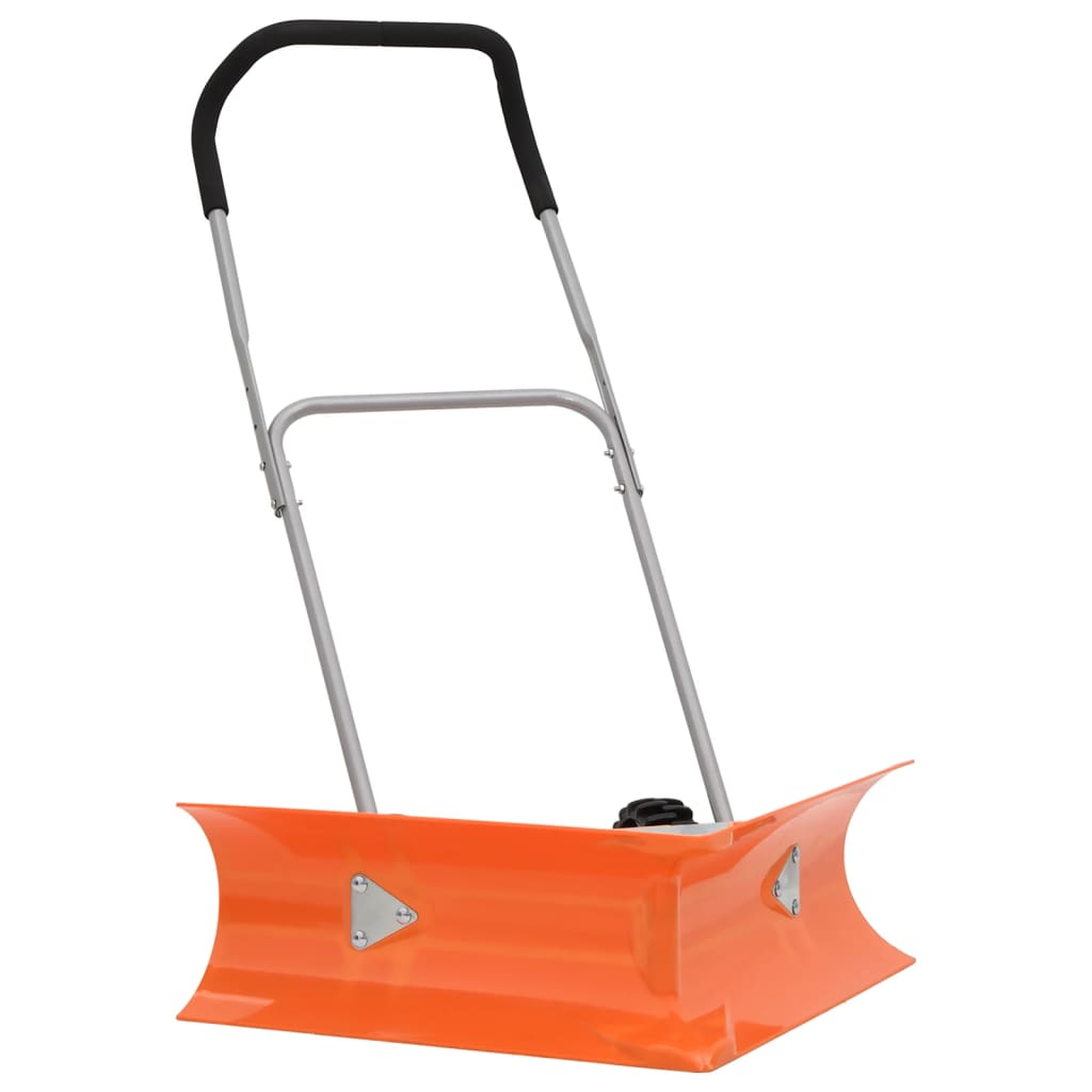Vidaxx Doppelwinkel-Schneeschaufel mit ausziehbarem Stiel, orangefarbener Stahl