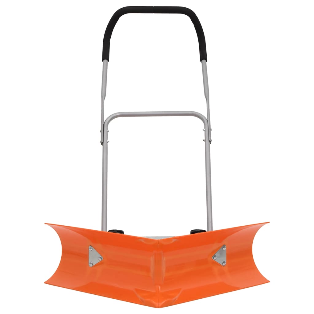 Vidaxx Doppelwinkel-Schneeschaufel mit ausziehbarem Stiel, orangefarbener Stahl