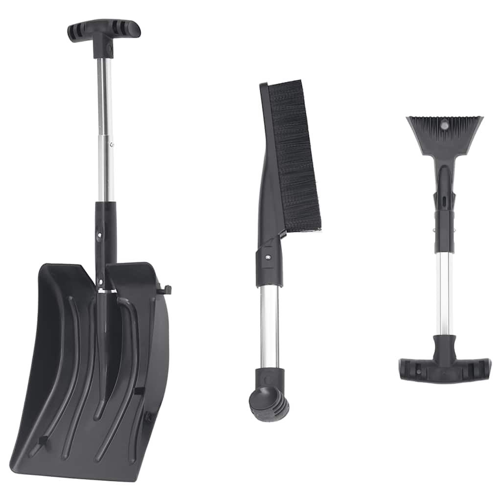 VidaXL 3-in-1 Schneeschaufel-Set Aluminium schwarz