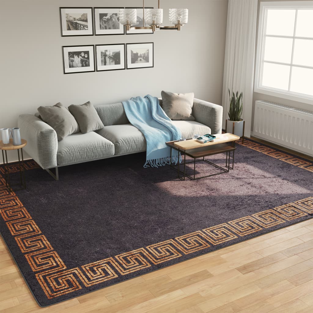 Vidaxx Teppich waschbar, rutschfest, 400 x 300 cm, Schwarz und Gold