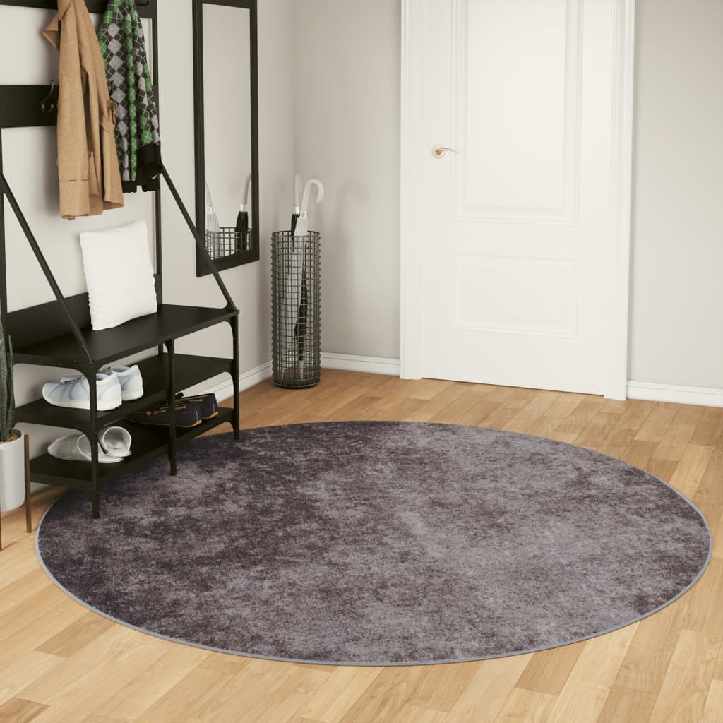 Vidaxx Teppich waschbar Antirutsch ø 200 cm grau