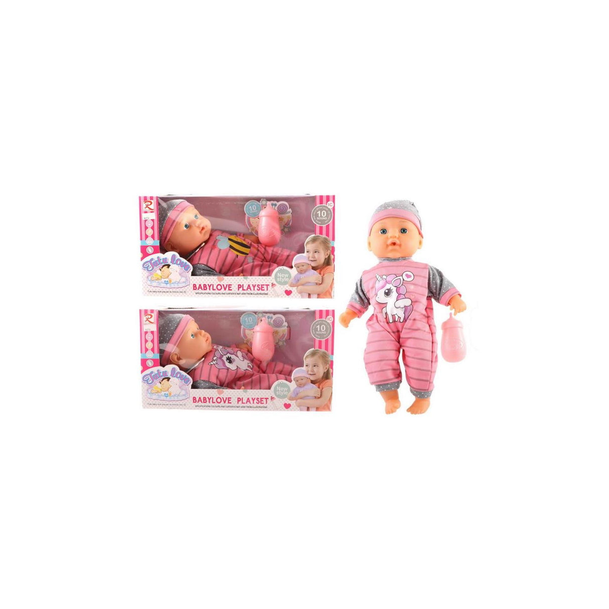 Pop met 10 geluiden 30cm 2 assorti