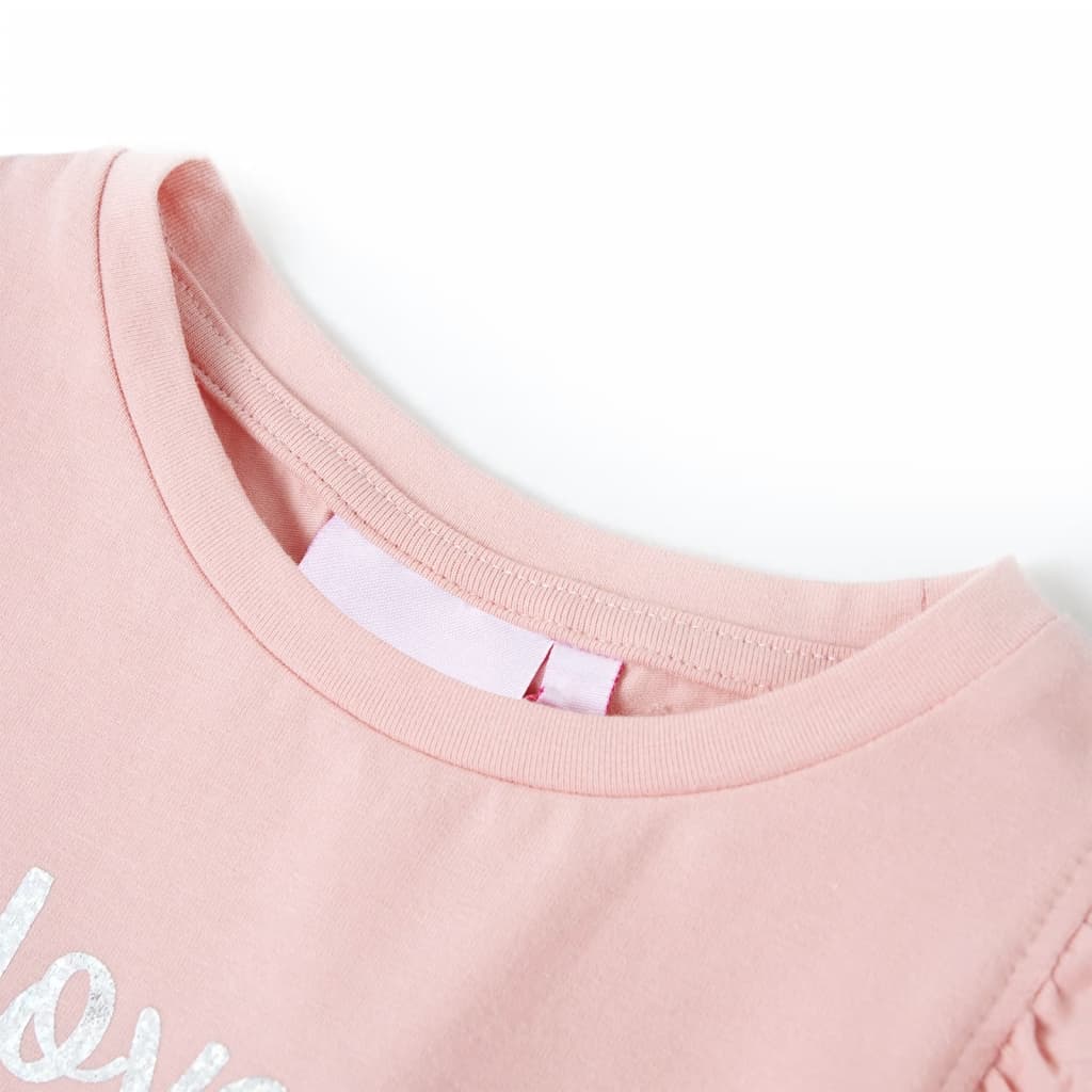 VidaXL Kindershirt mit Rüschen an den Ärmeln 92 Hellrosa