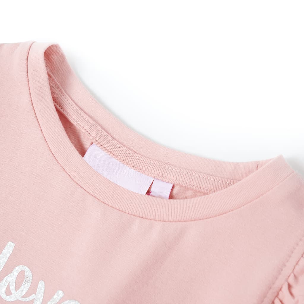 VidaXL Kindershirt mit Rüschen an den Ärmeln 140 Hellrosa