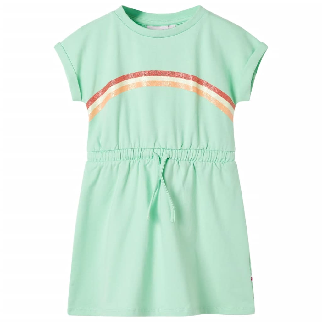 VidaXL Kinderkleid mit Kordelzug 104 Hellgrün