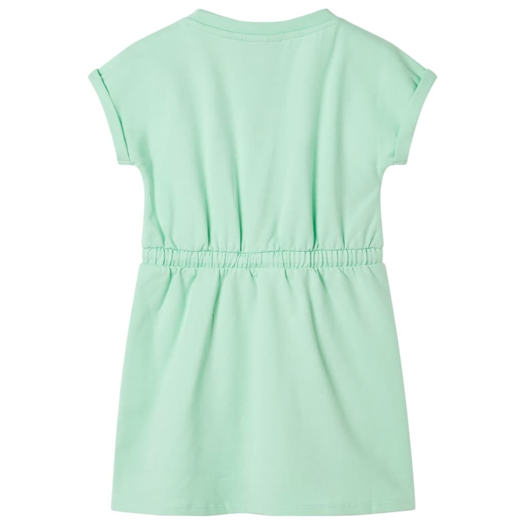 VidaXL Kinderkleid mit Kordelzug 128 Hellgrün