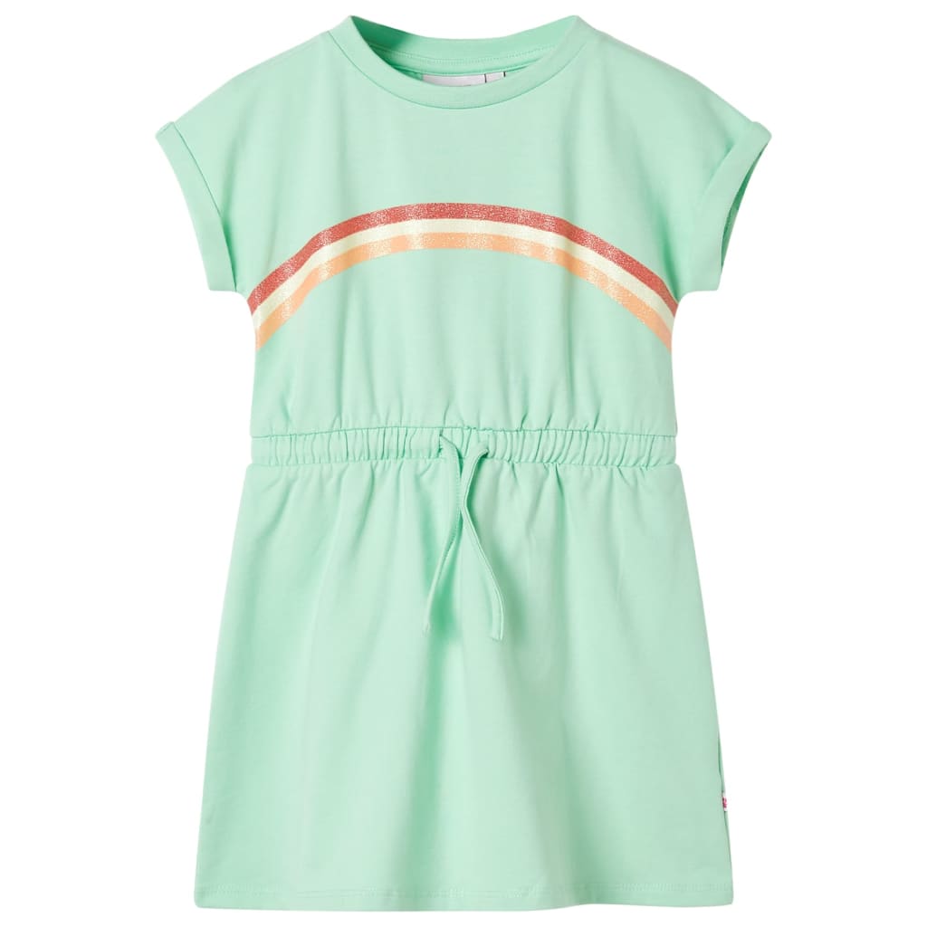 VidaXL Kinderkleid mit Kordelzug 140 Hellgrün