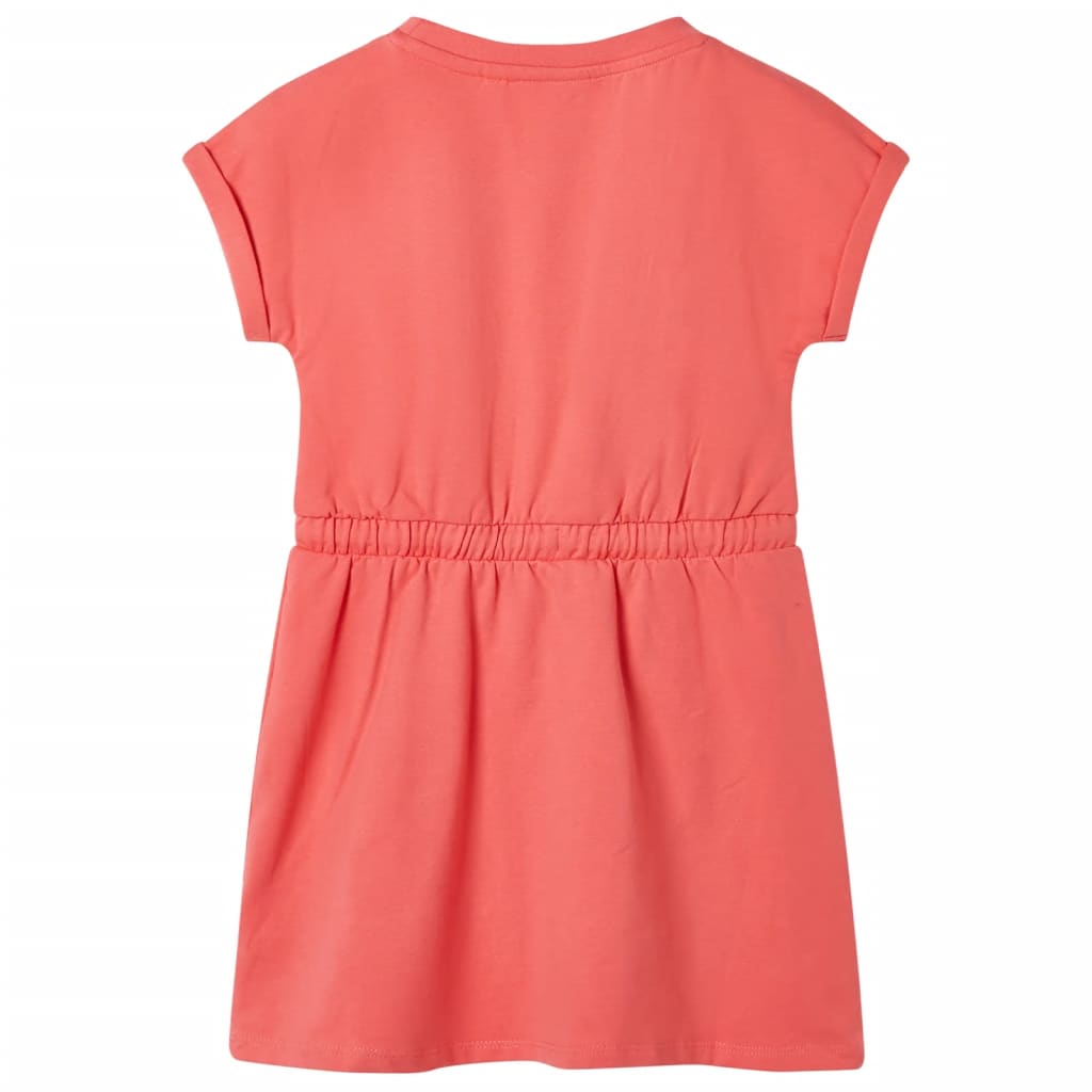 VidaXL Kinderkleid mit Kordelzug 116 Koralle