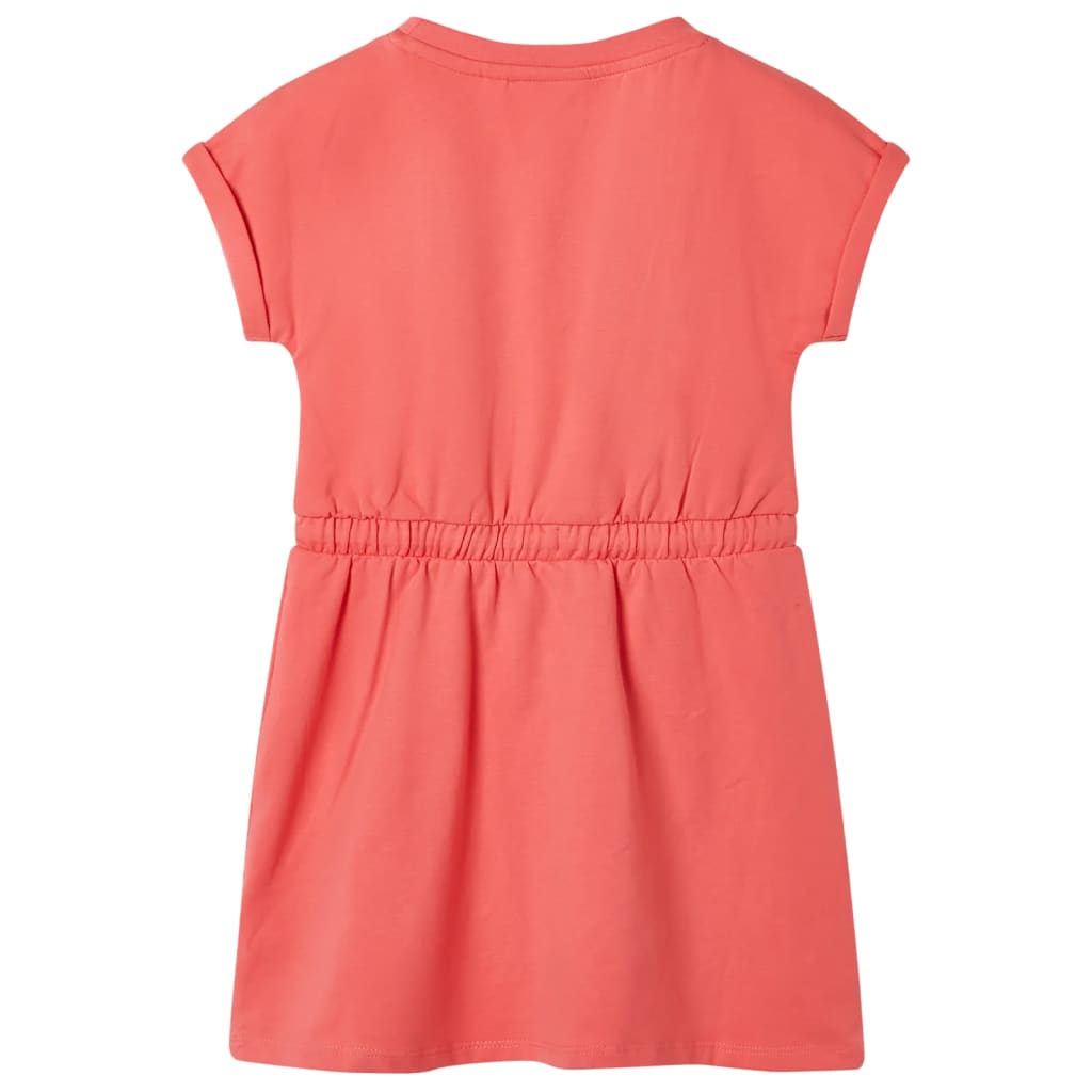 VidaXL Kinderkleid mit Kordelzug 128 Koralle