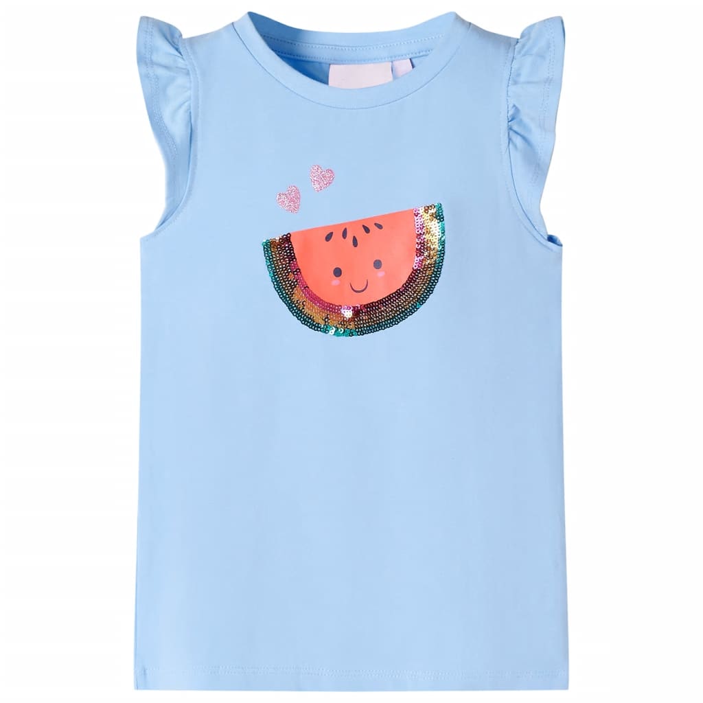 VidaXL Kindershirt mit Rüschen an den Ärmeln 92 Hellblau