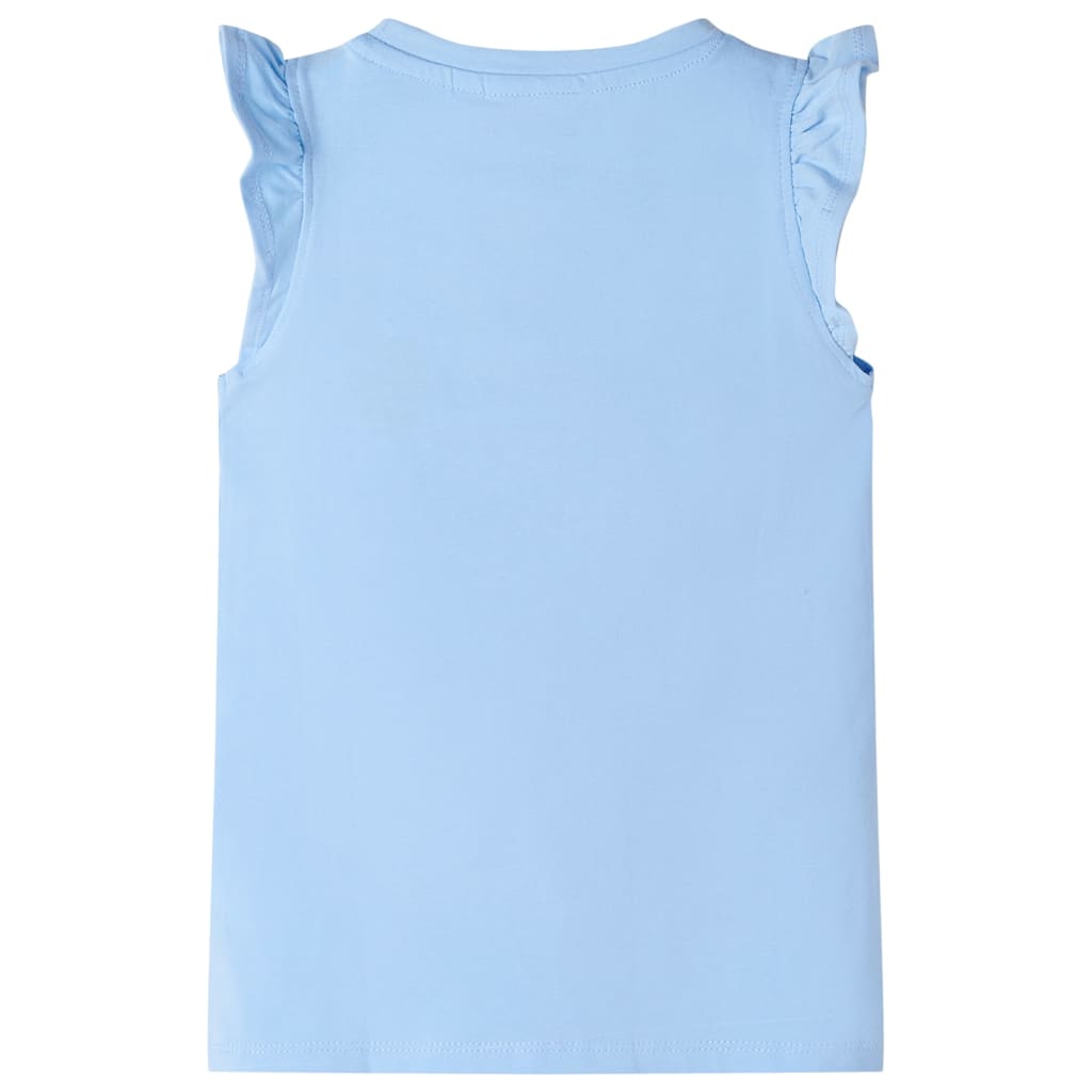 VidaXL Kindershirt mit Rüschen an den Ärmeln 128 Hellblau