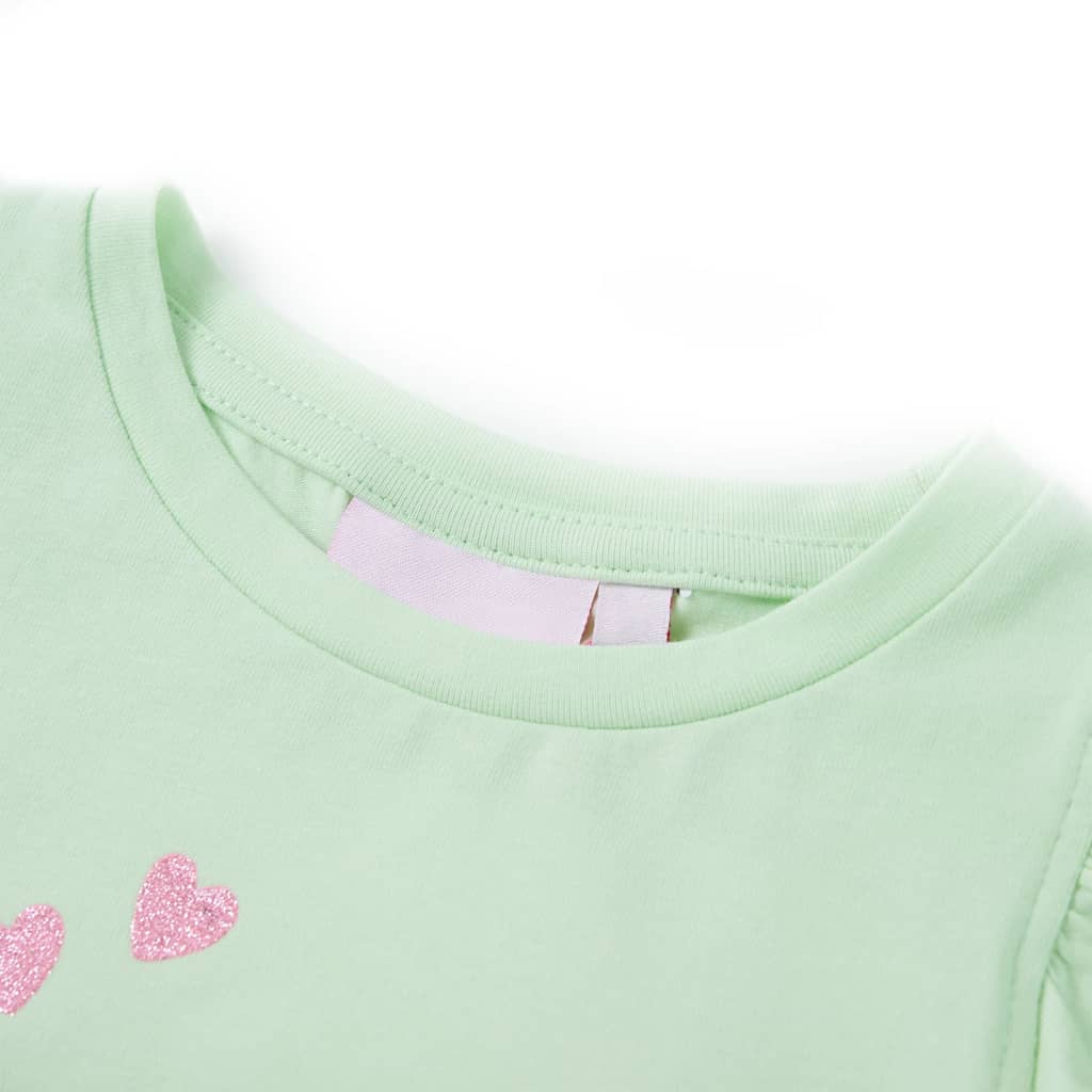 VidaXL Kindershirt mit Rüschen an den Ärmeln 104 zartgrün