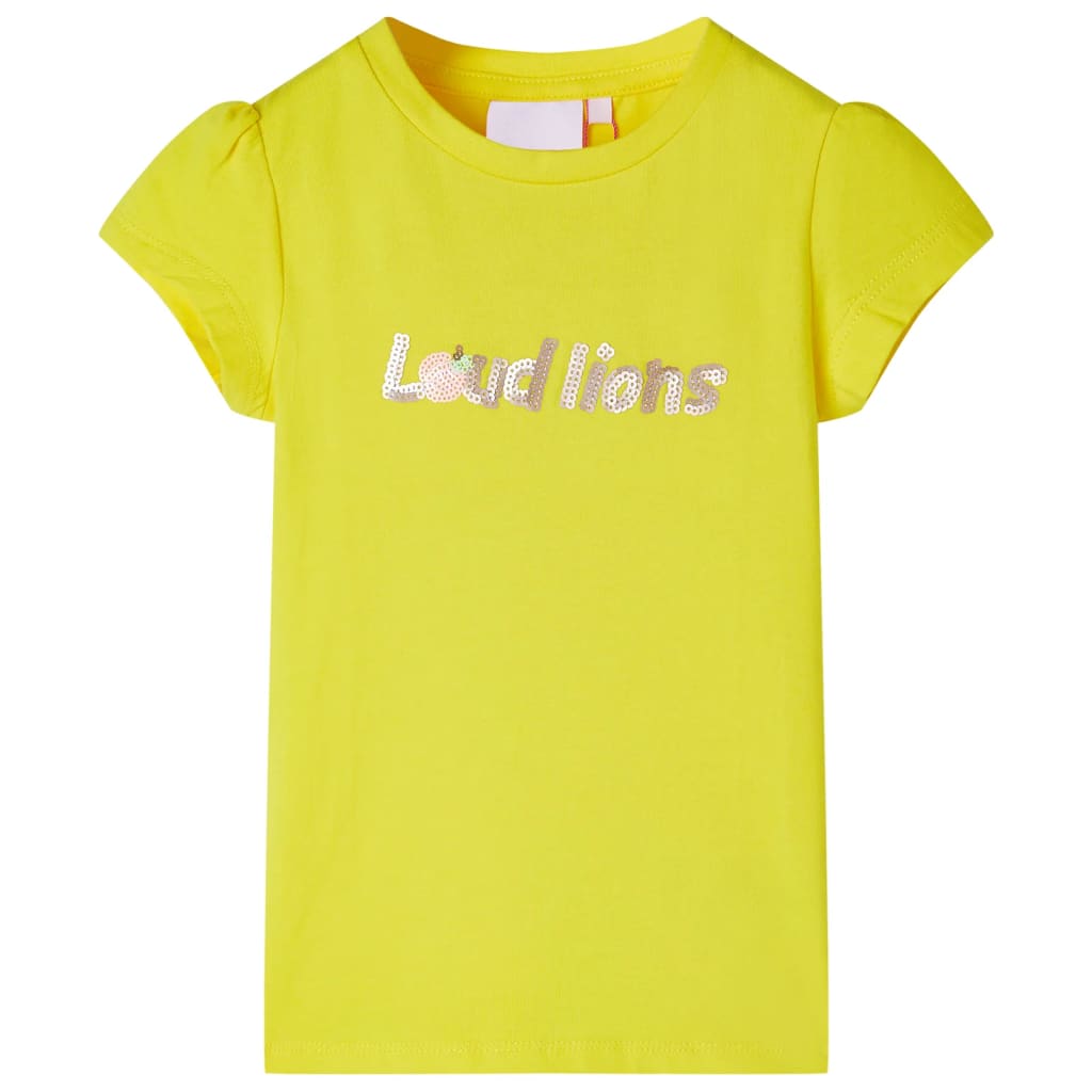 VidaXL Kindershirt mit Flügelärmeln 92 leuchtendes Gelb