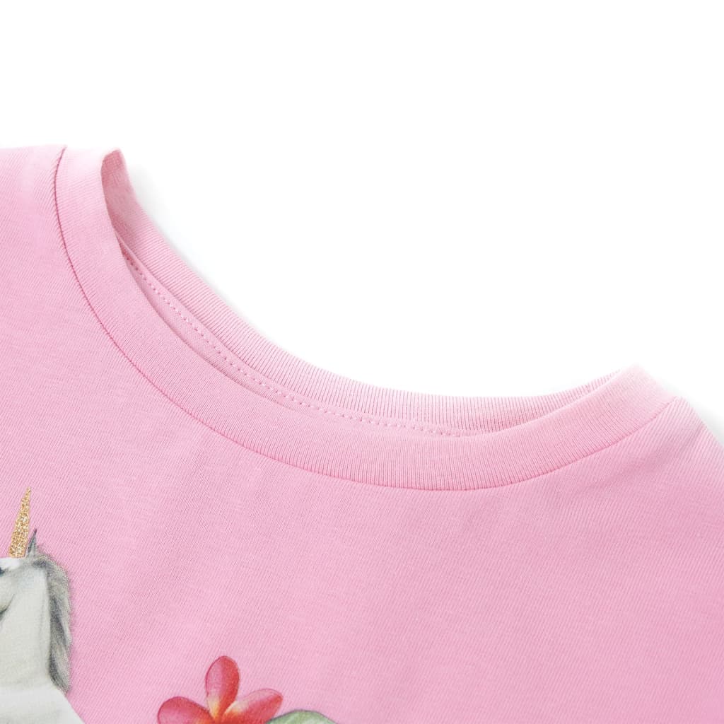VidaXL Kindershirt mit kurzen Ärmeln 92 leuchtendes Rosa