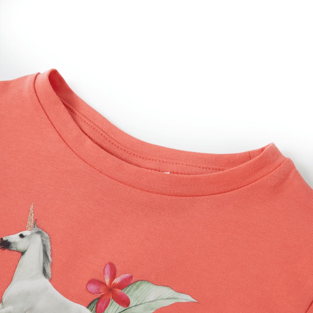 VidaXL Kindershirt mit kurzen Ärmeln 140 Koralle