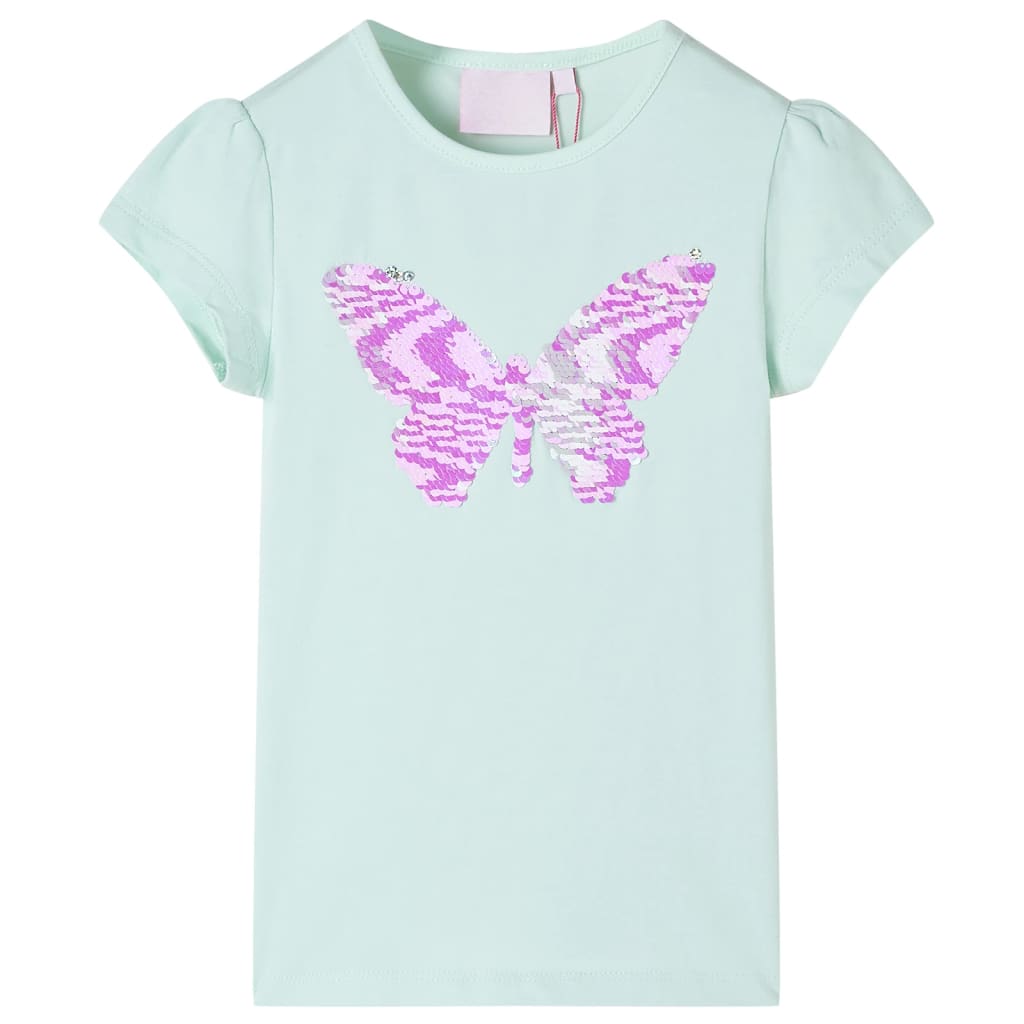 VidaXL Kindershirt mit Flügelärmeln 92 helle Mintfarbe