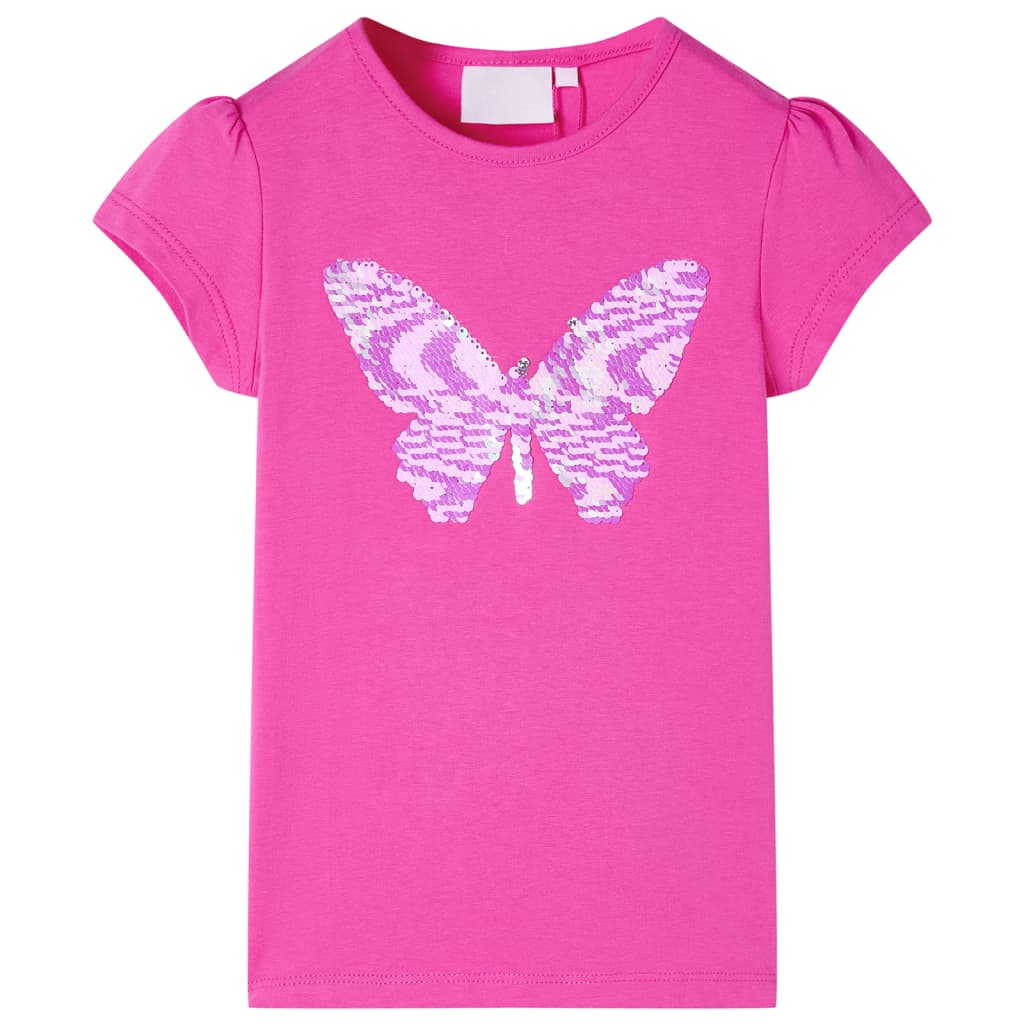 VidaXL Kindershirt mit Flügelärmeln 116 Dunkelrosa