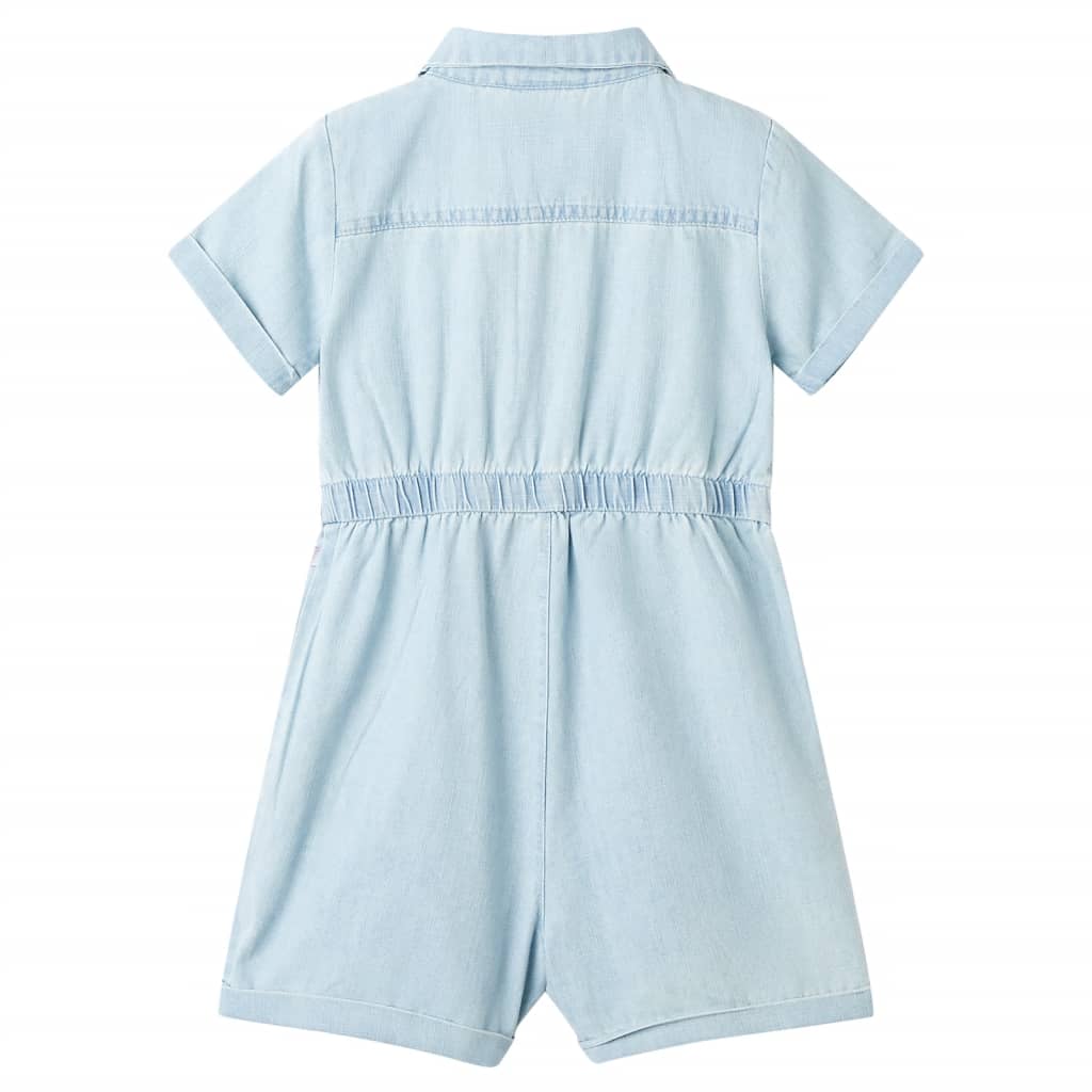 VidaXL Kinder-Strampler mit kurzen Ärmeln 128 Soft Blue