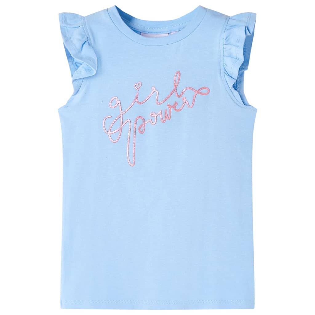 VidaXL Kindershirt mit Rüschen an den Ärmeln 104 Hellblau
