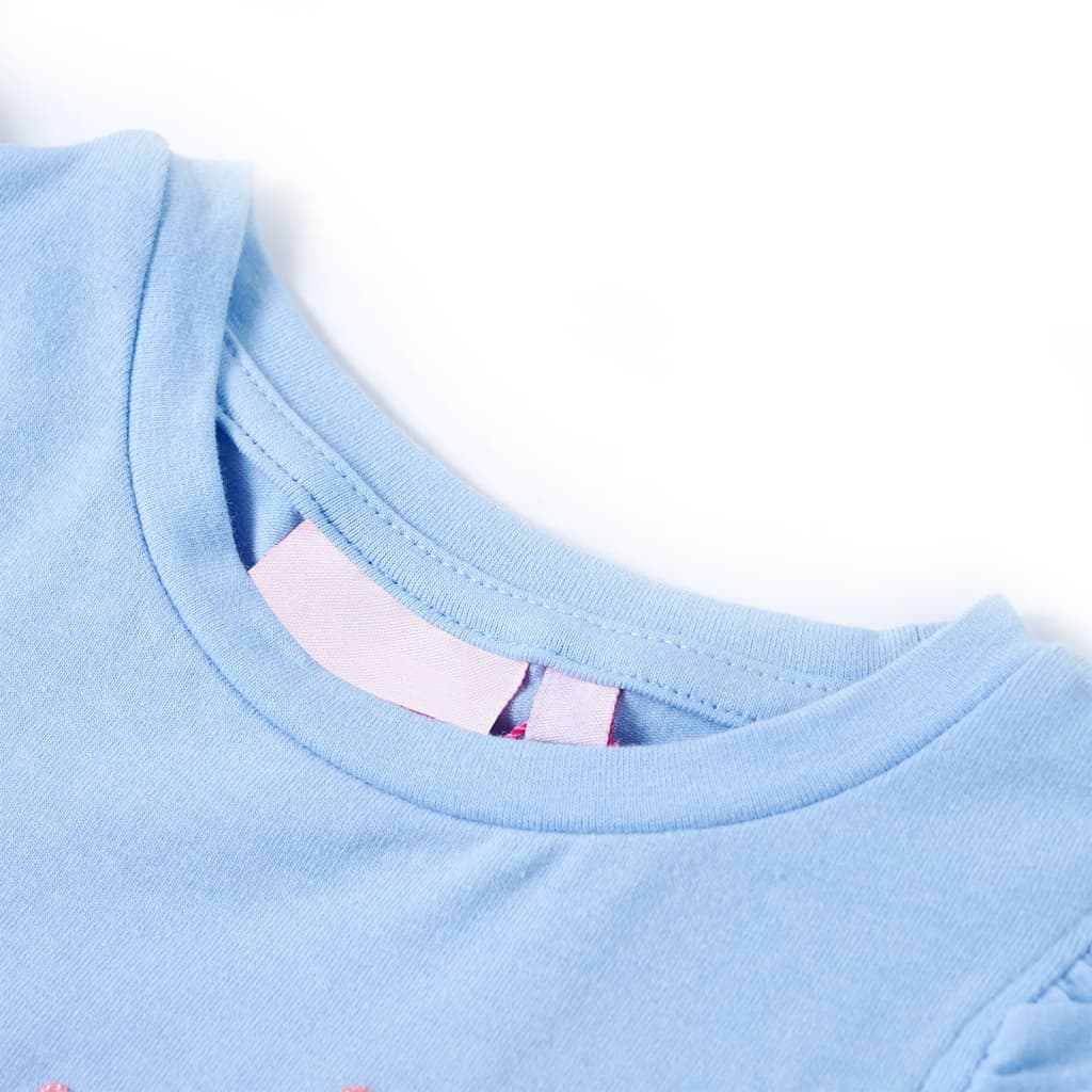 VidaXL Kindershirt mit Rüschen an den Ärmeln 116 Hellblau