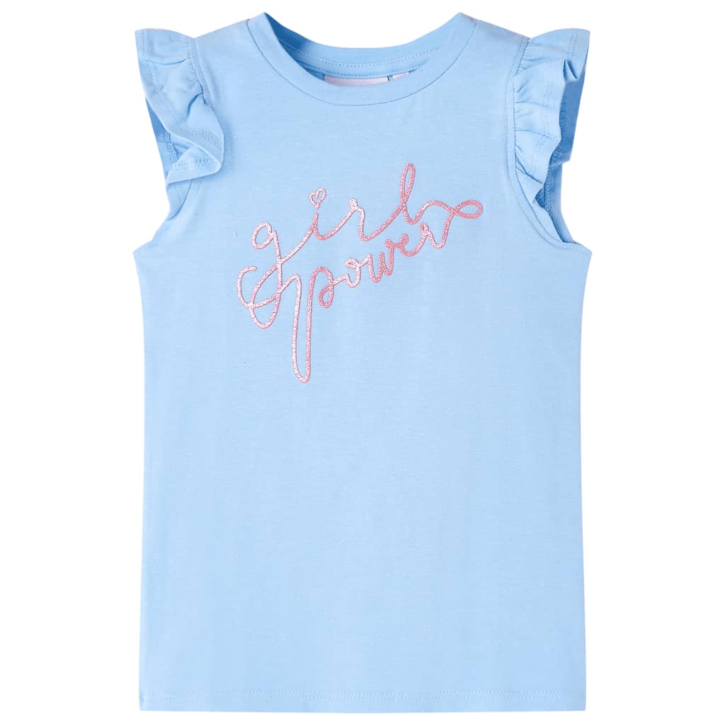 VidaXL Kindershirt mit Rüschen an den Ärmeln 128 Hellblau