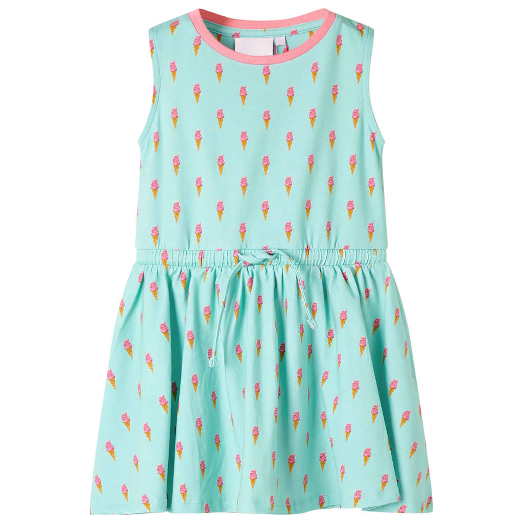 VidaXL Kinderkleid mit Kordelzug 128 Hellmint