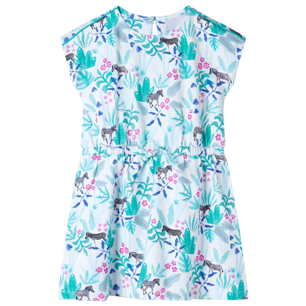 VidaXL Kinderkleid 92 Ecru und dunkles Mint