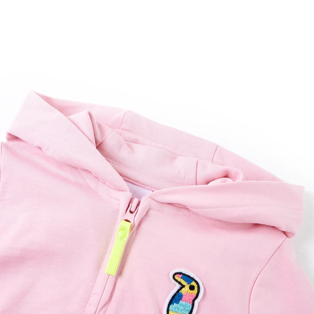 VidaXL Kinderstrickjacke mit Kapuze und Reißverschluss 116 leuchtendes Rosa
