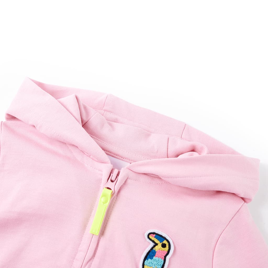 VidaXL Kinderstrickjacke mit Kapuze und Reißverschluss 140 leuchtendes Rosa
