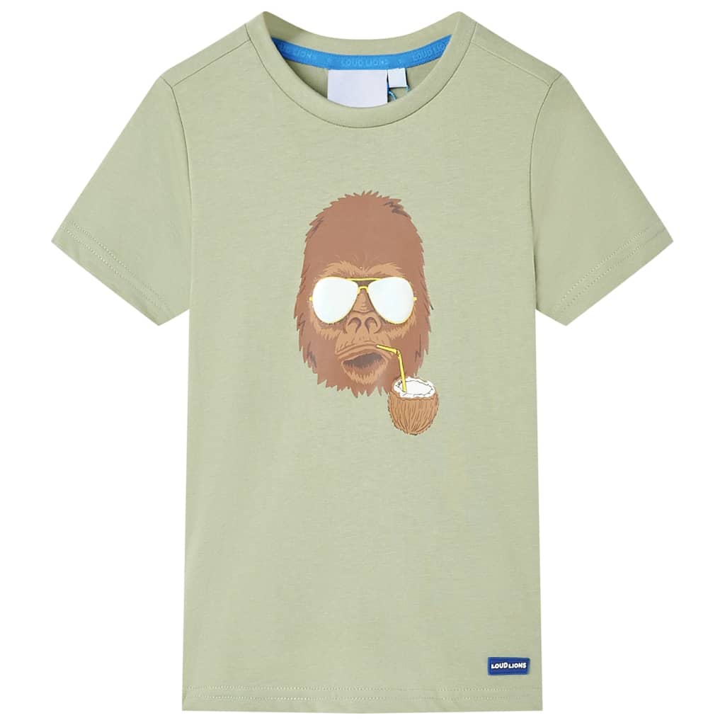 VidaXL Kindershirt mit kurzen Ärmeln 140 helles Khaki