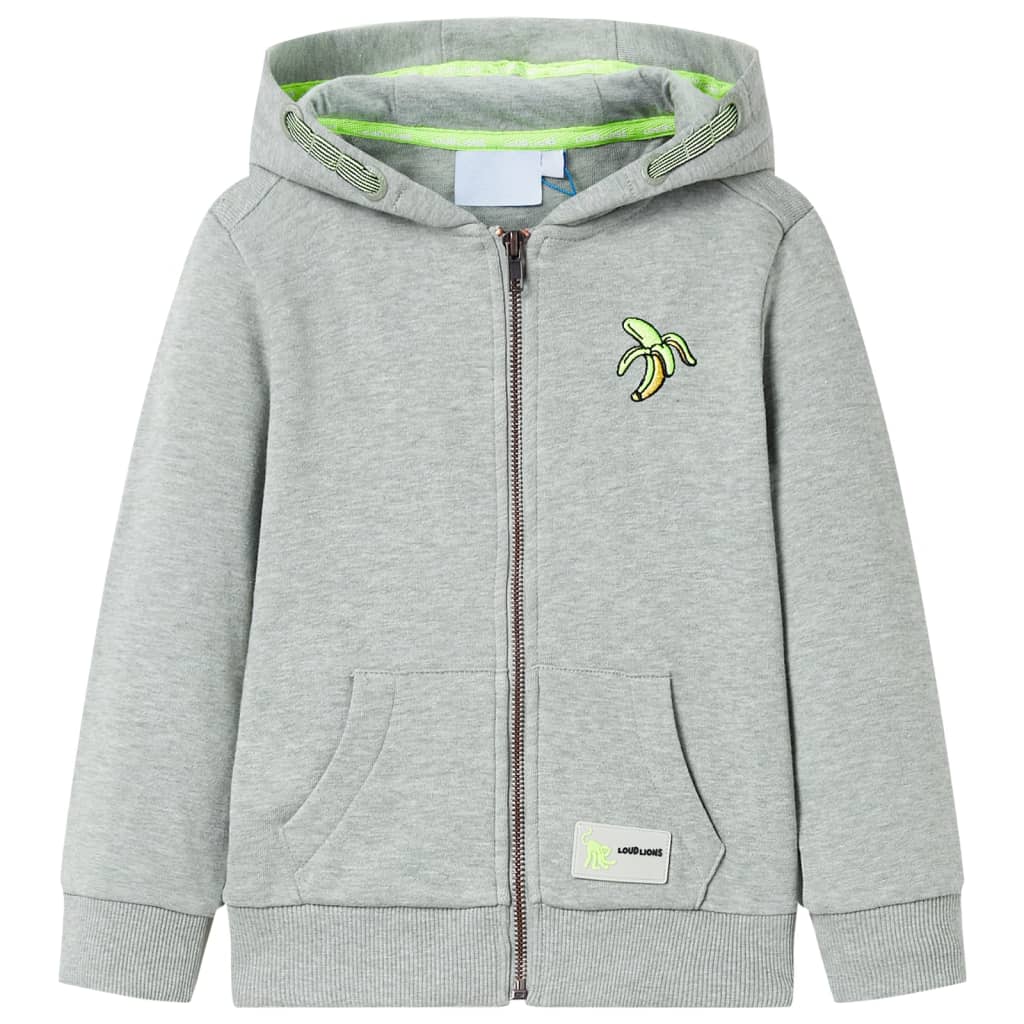 Vidaxxl Kinderweste mit Kapuze und Reißverschluss 104 hellkhaki meliert