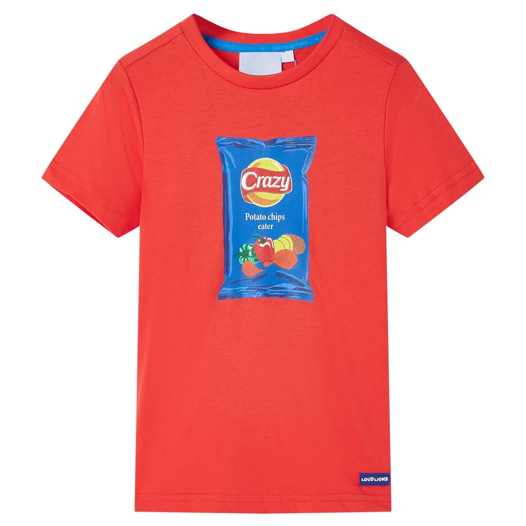 VidaXL Kindershirt mit kurzen Ärmeln 116 rot