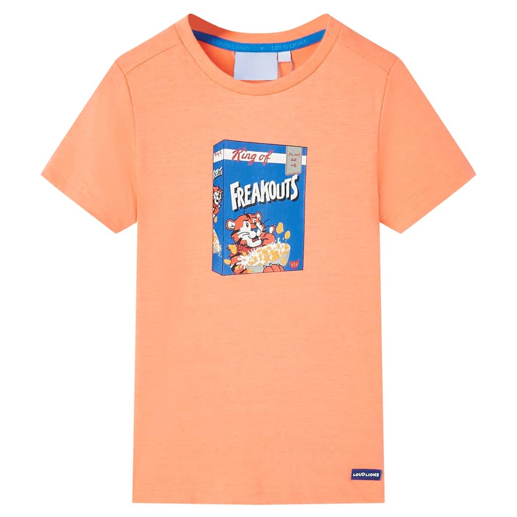 VidaXL Kindershirt mit kurzen Ärmeln 128 neonorange