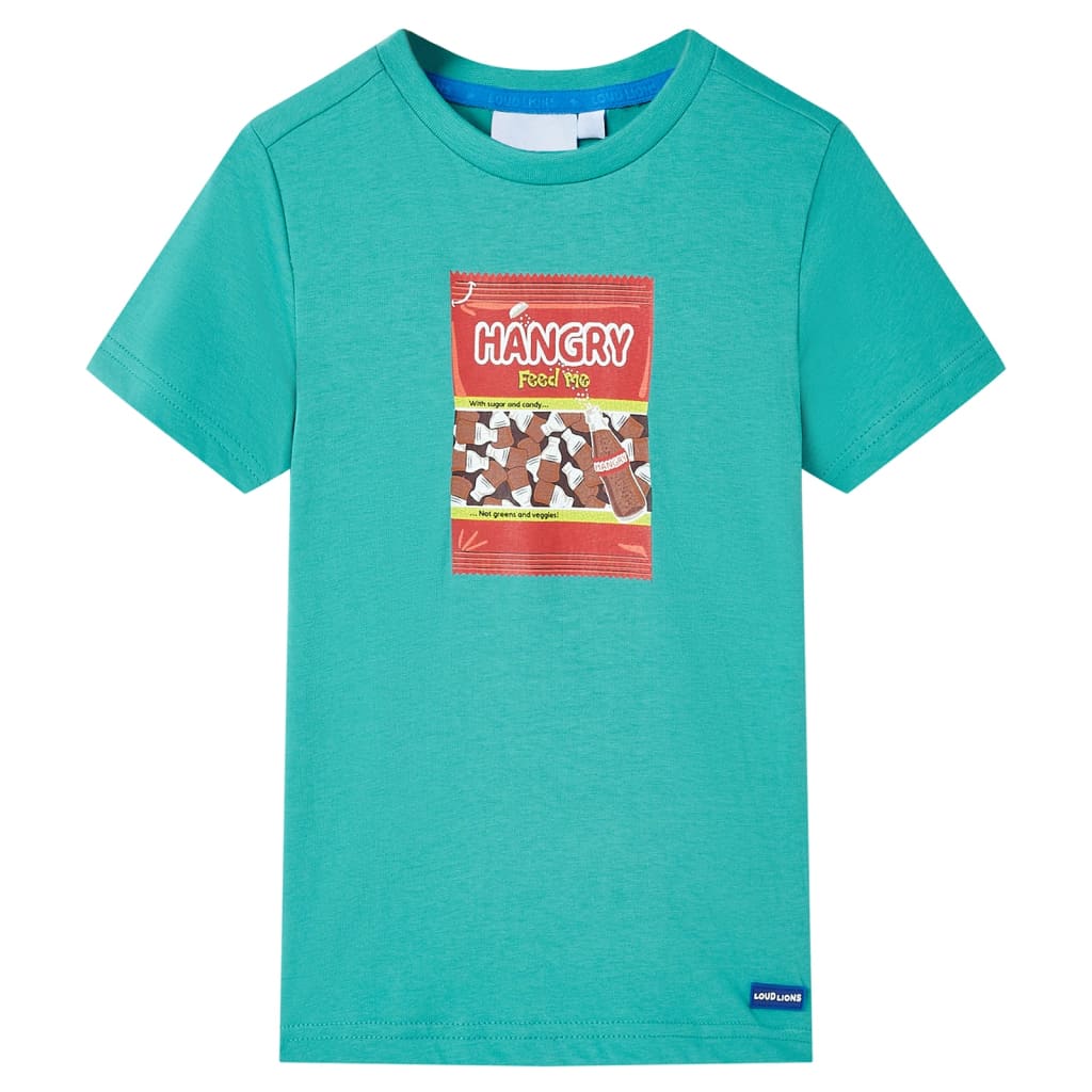 VidaXL Kindershirt mit kurzen Ärmeln 92 dunkles Mint