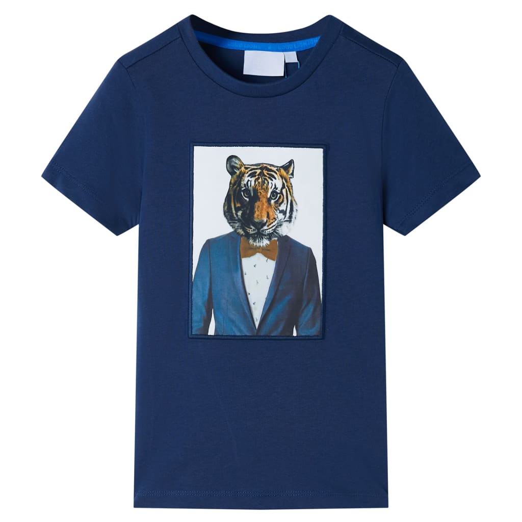 VidaXL Kindershirt mit kurzen Ärmeln 116 dunkelblau