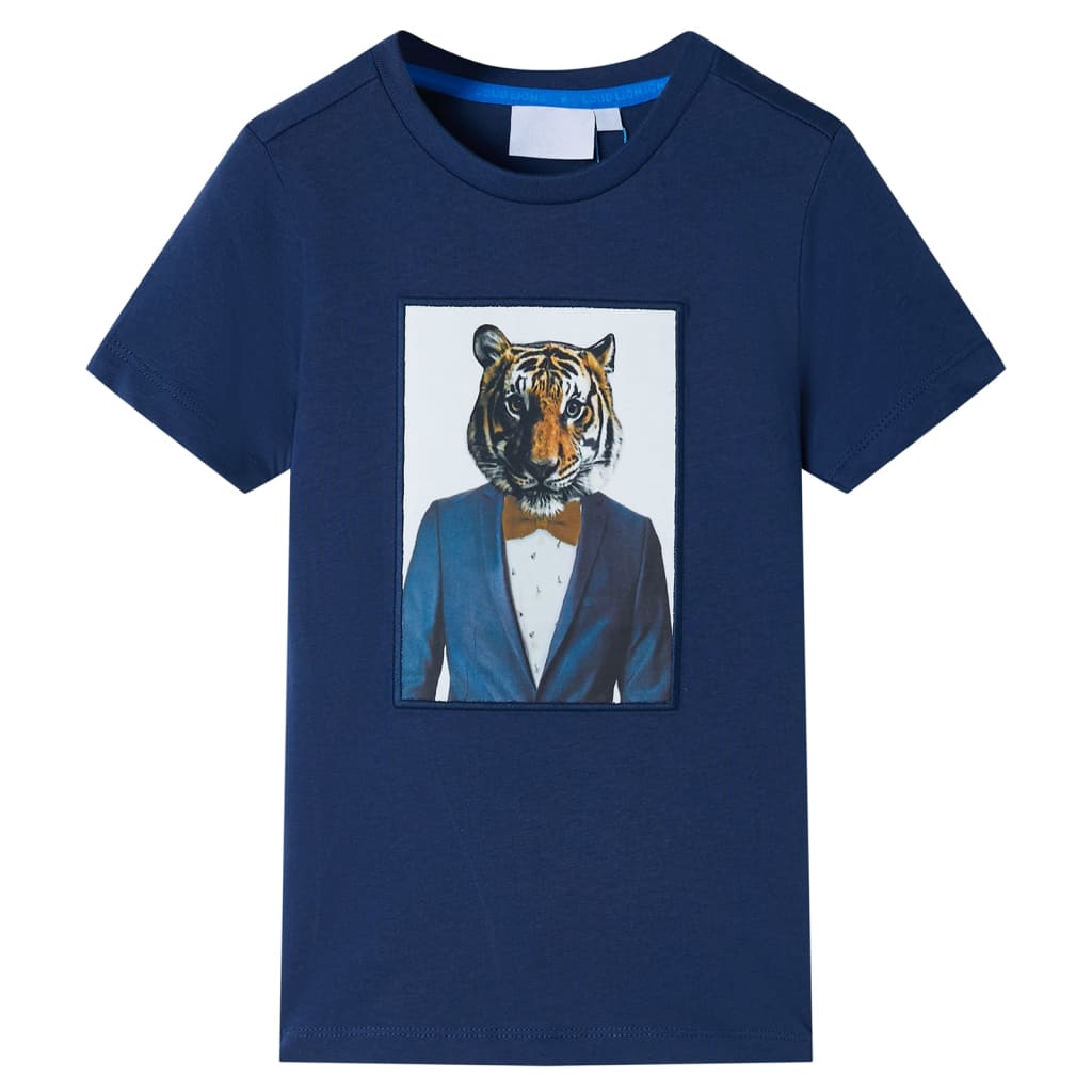 VidaXL Kindershirt mit kurzen Ärmeln 128 dunkelblau