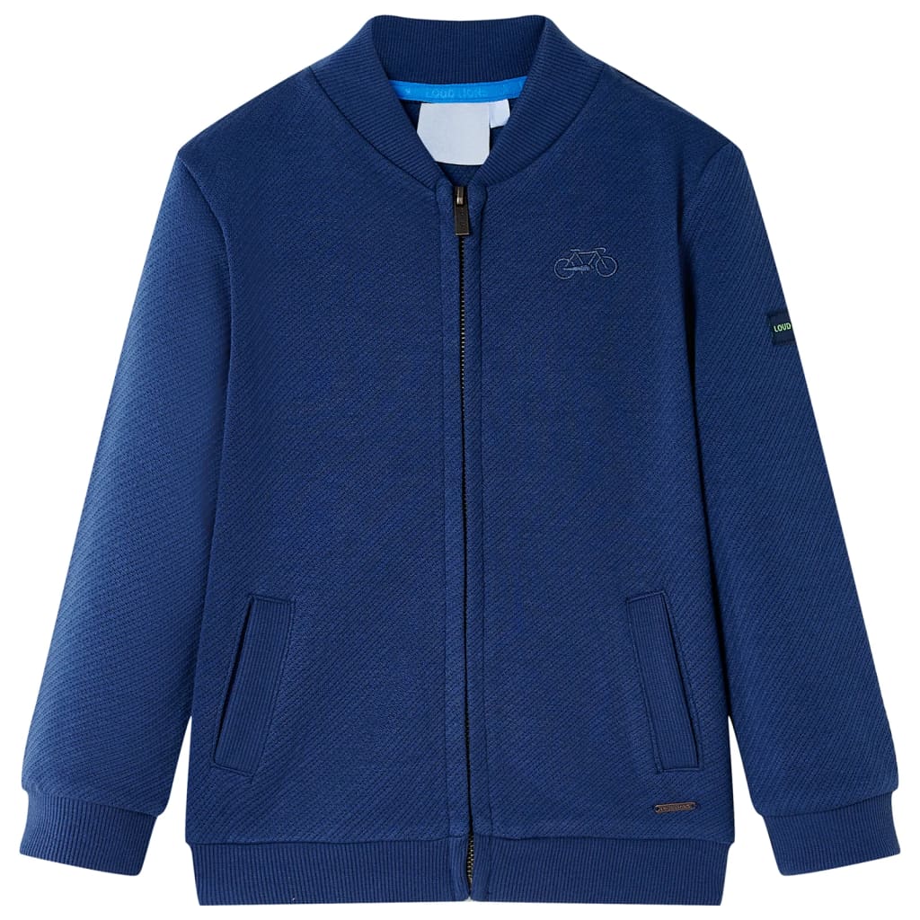 VidaXL Kinderstrickjacke mit Reißverschluss 116 Marineblau