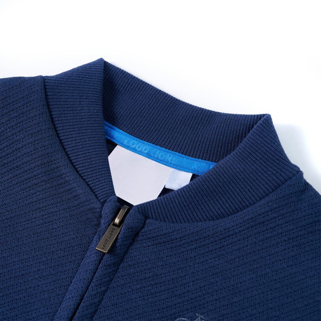 VidaXL Kinderstrickjacke mit Reißverschluss 116 Marineblau