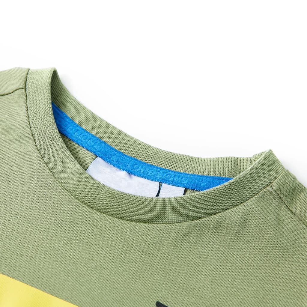 VidaXL Kindershirt mit kurzen Ärmeln 116 helles Khaki