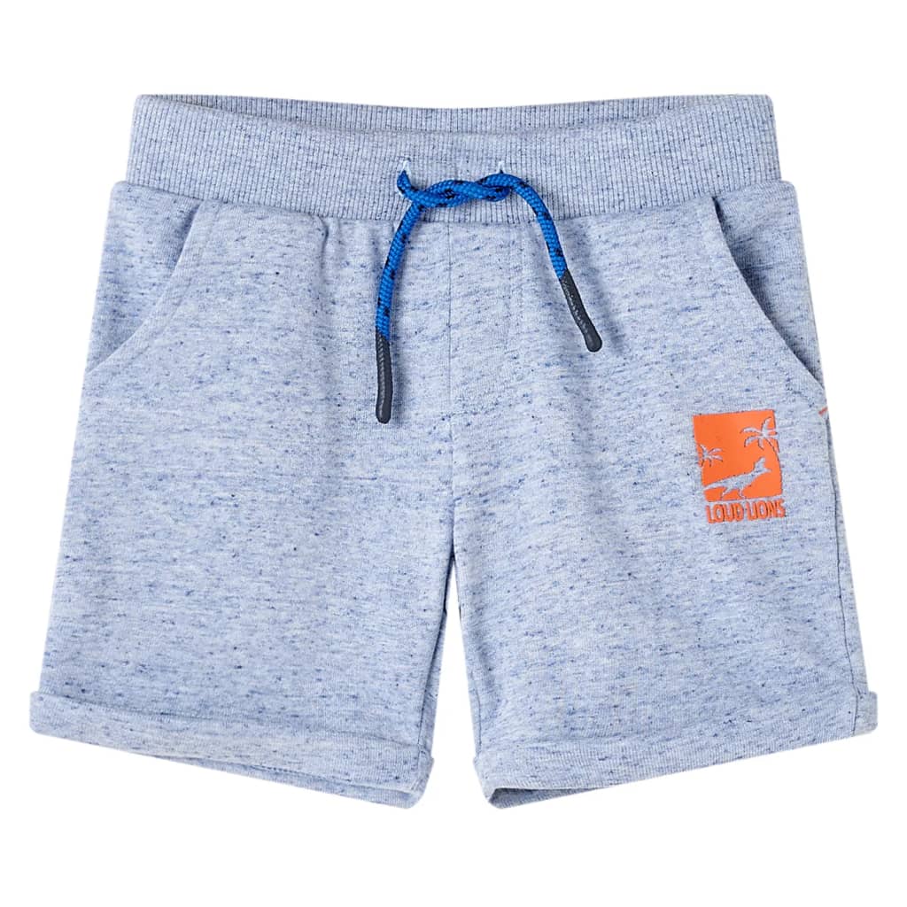 VidaXL Kindershorts mit Kordelzug 128 melangeblau