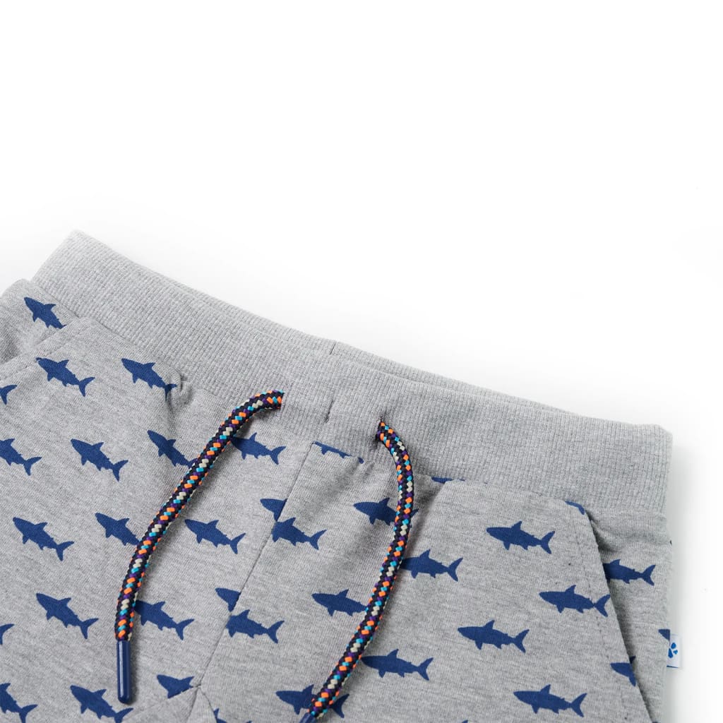 VidaXL Kindershorts mit Kordelzug 92 Hellgrau Melange