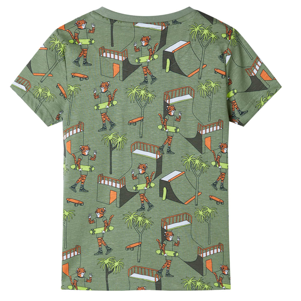 Vidaxl Kinderpyjama mit kurzen Ärmeln 104 helles Khaki