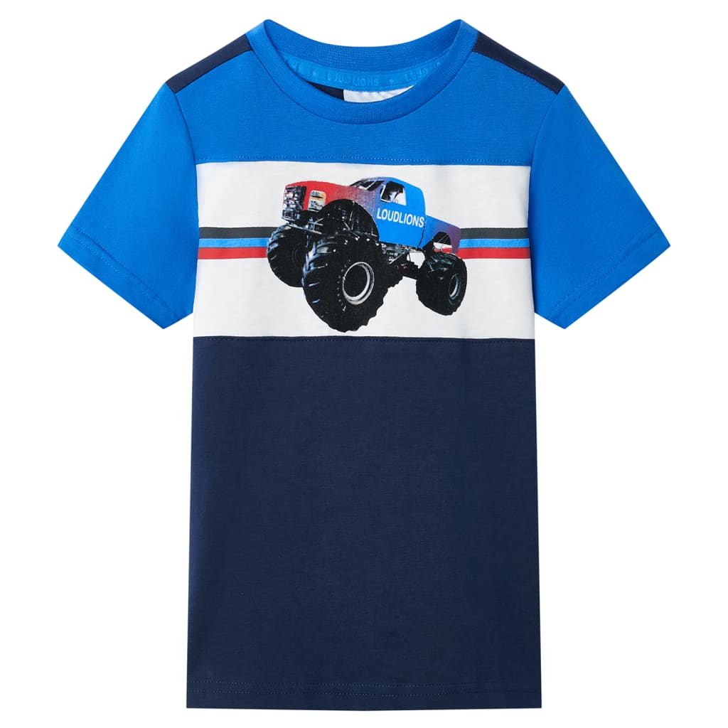 VidaXL Kinderhemd 92 Blau und Marineblau