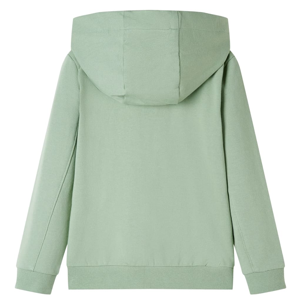 VidaXL Kinderstrickjacke mit Kapuze und Reißverschluss 116 helles Khaki