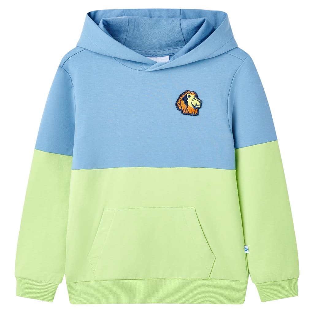 VidaXL Kinderpullover mit Kapuze 92 Blau und zartes Gelb