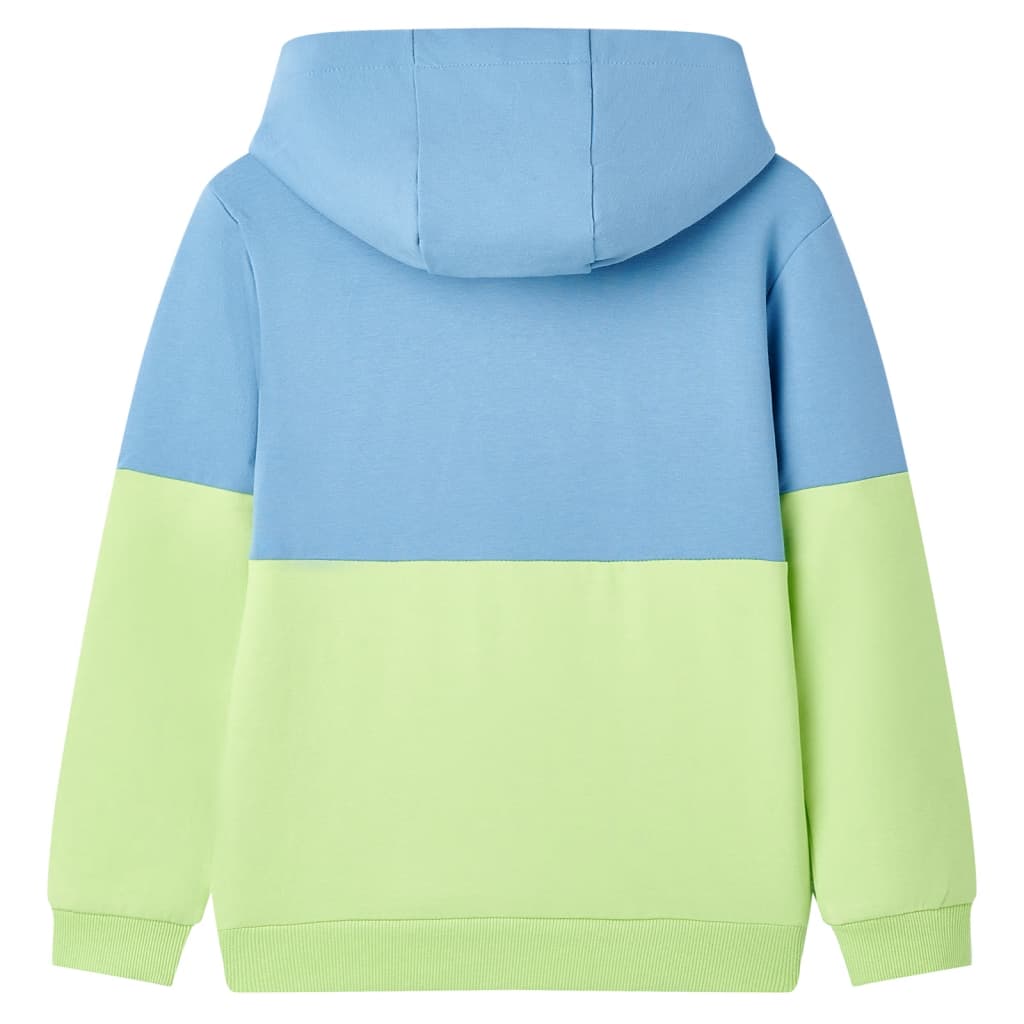 VidaXL Kinderpullover mit Kapuze 116 Blau und zartes Gelb
