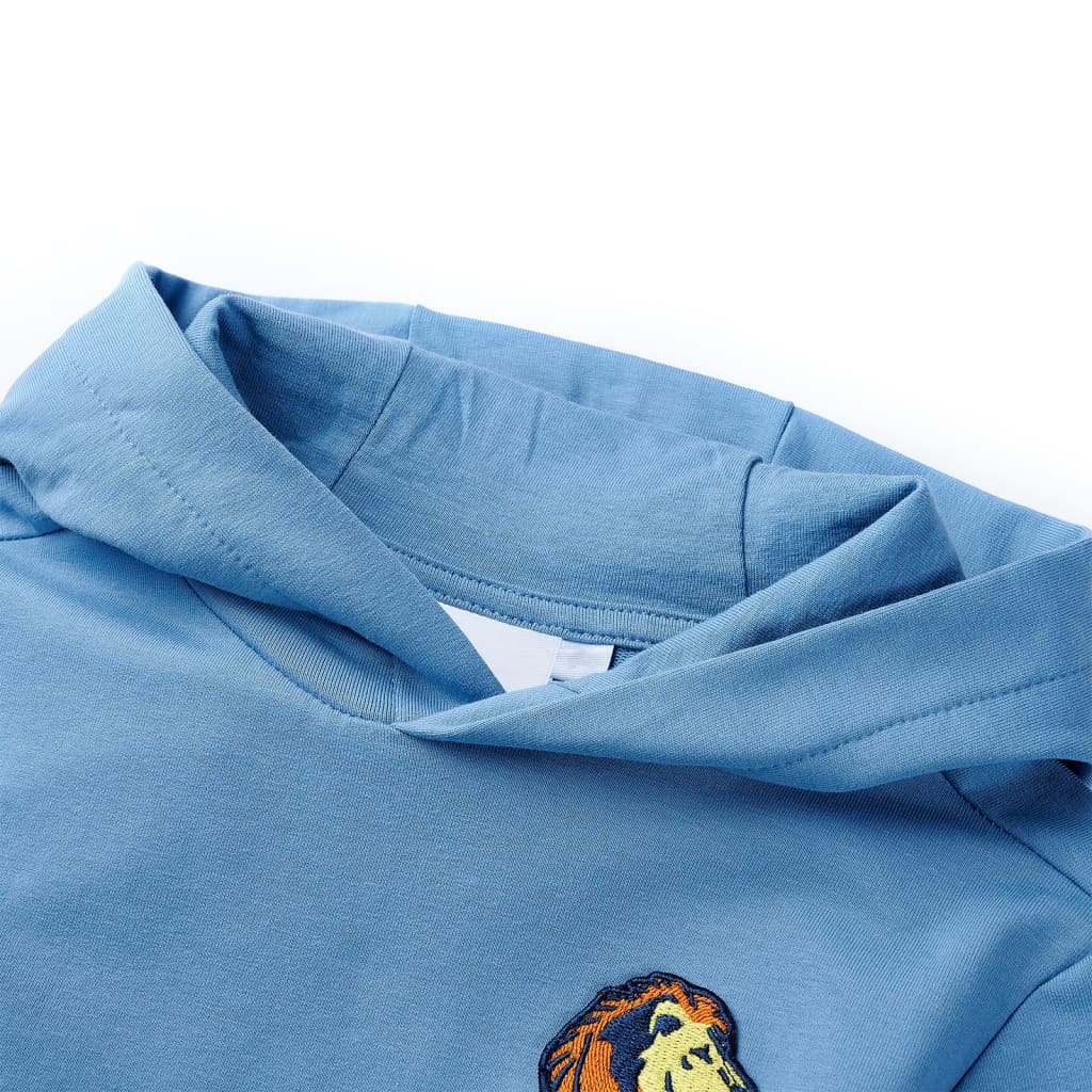 VidaXL Kinderpullover mit Kapuze 140 Blau und zartes Gelb
