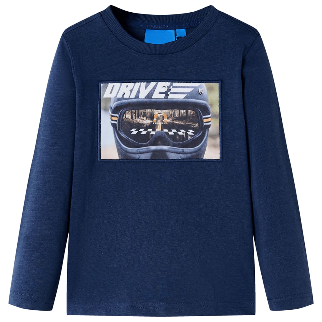 VidaXL Kinderhemd mit langen Ärmeln 104 Marineblau gemischt