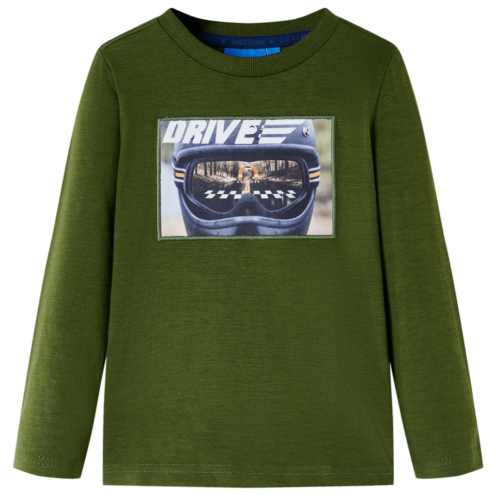 VidaXL Kinderhemd mit langen Ärmeln 140 dunkles Khaki