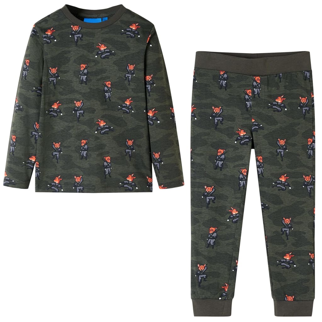 VidaXL Kinderpyjama mit langen Ärmeln 104 Khaki